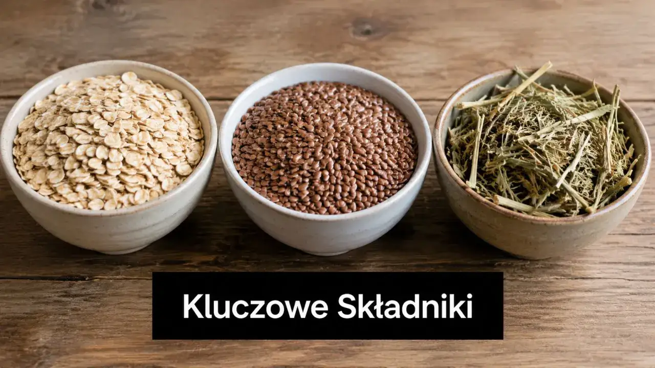 Owsianka, siemię lniane i zioła – kluczowe składniki dla najlepszej paszy treściwej dla koni.